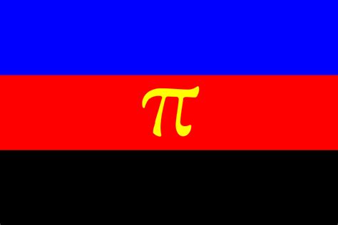 pansexual polyamorous flag|flag with pi symbol.